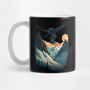 Skiing Freeriding Design. Ski and Snowboard Mountain Mug